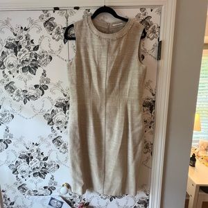 Gorgeous, neutral Tahari dress NWOT linen blend